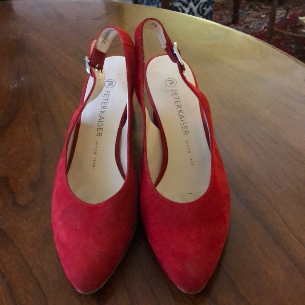 Peter Kaiser red sling-back heels